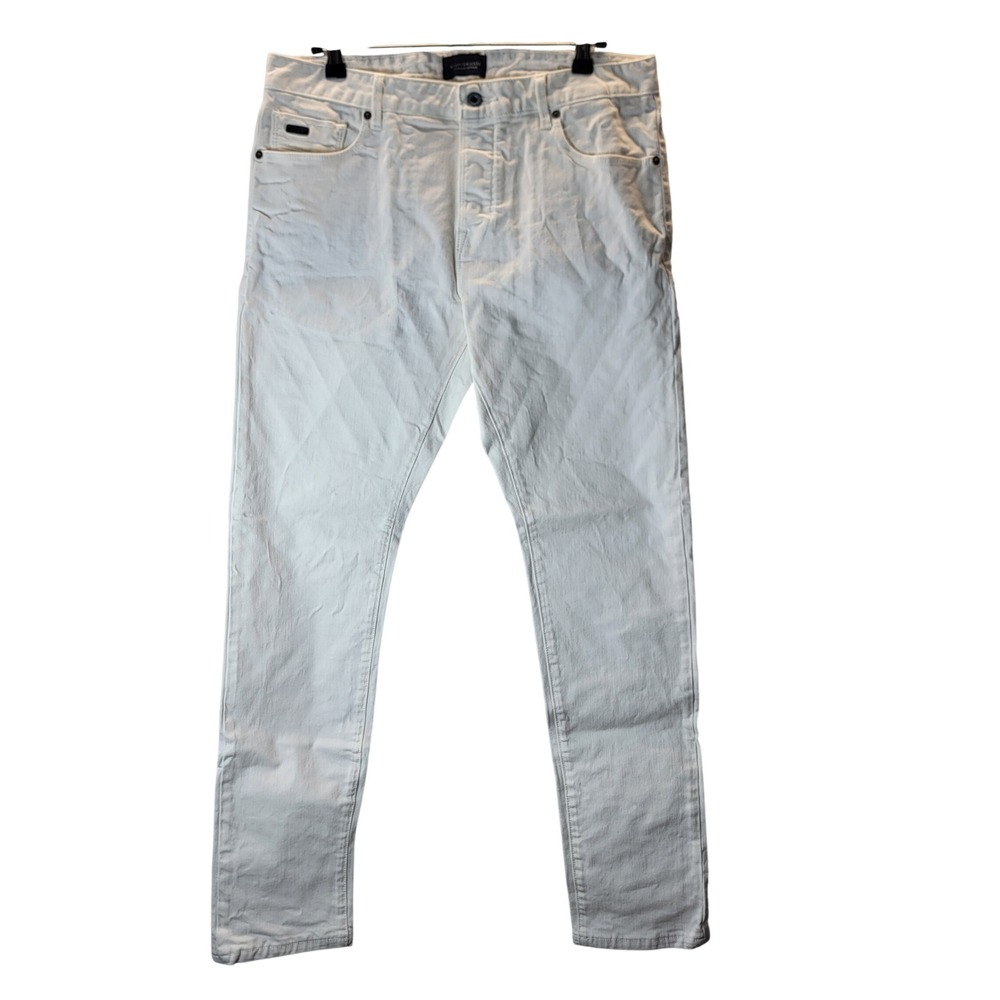 Scotch Soda Mens Pike Slim Fit White Denim Jeans Size 34 Amsterdam Couture‎